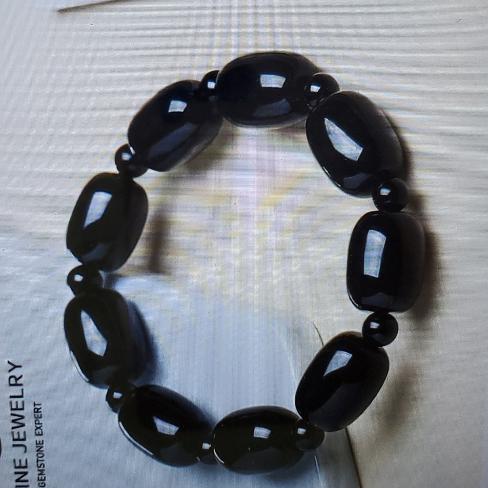 100% Natural Stone Colorful black Agates Bracelet
